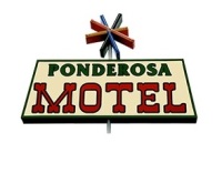The Ponderosa Motel sign